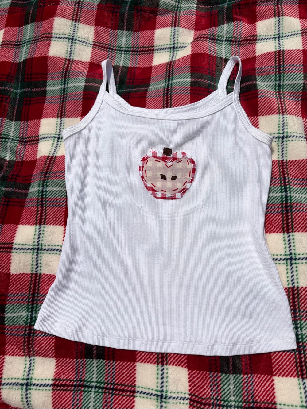 Upcycled white old navy apple cami